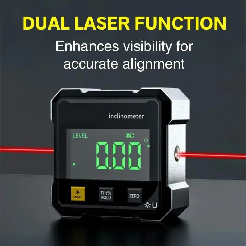 Digital Laser Level with Horizontal Angle Inclinometer Electronic Measurement Bevel Tool Slope for Home Improvement High Precision