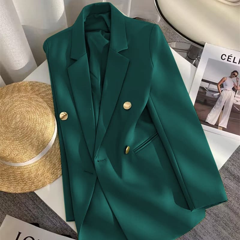 Women's Blazer Jacket 2026 Spring Autumn New Fashion Korean Style Loose Fit Casual School Blazer Top